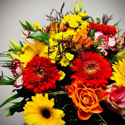 Blumen in rot, gelb, orange