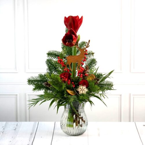 Rost Cortenstahl Blumenstrauß in rot