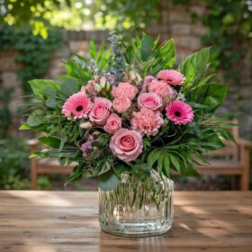 Flieder pink rosa farbender Strauß Im Garten
